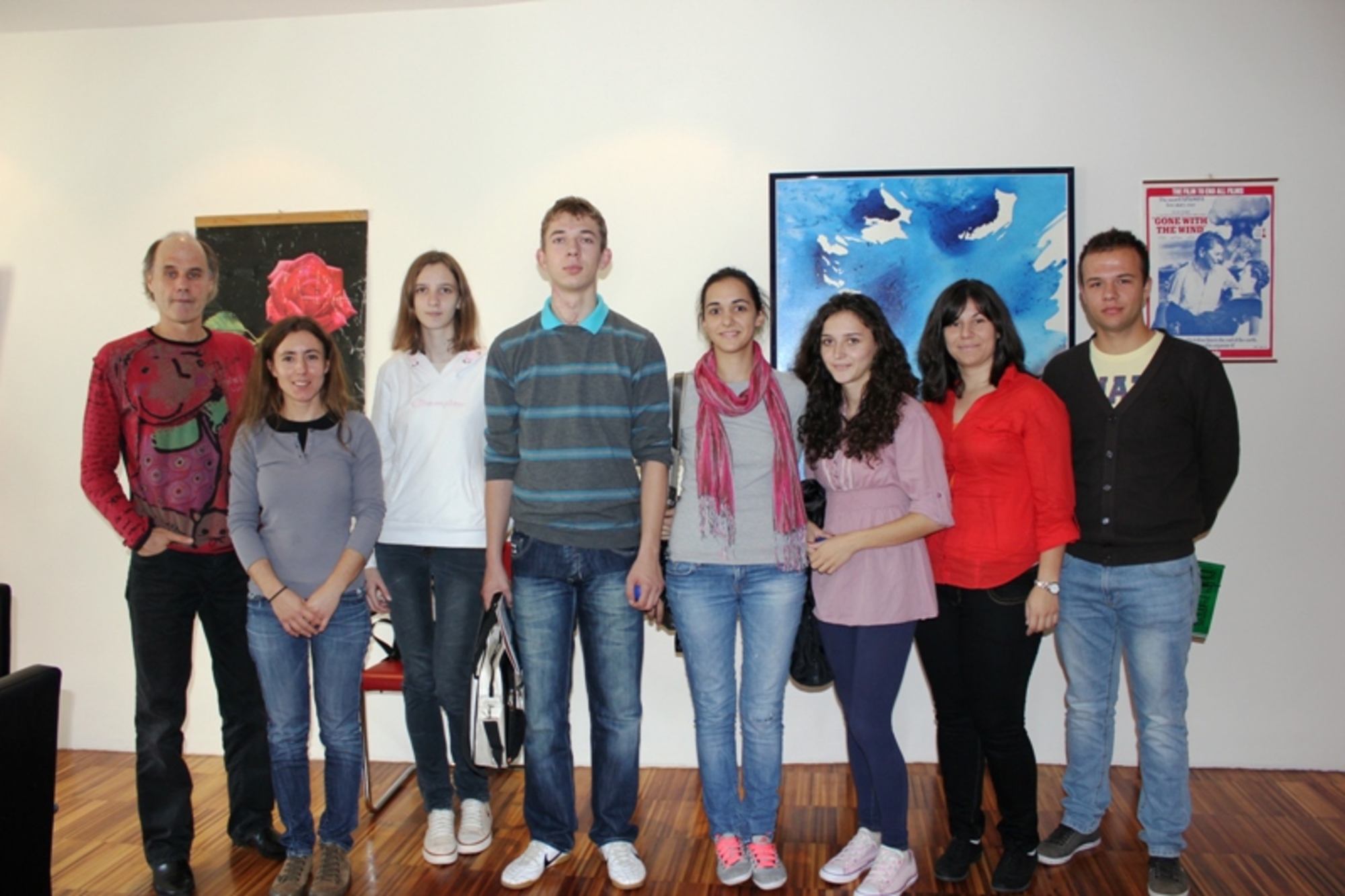 Six international students enrolled in the programme of Mathematics in the 2012/13 academic year at a formal reception hosted by the Rector of the University of Primorska, Prof. Dragan Marušič, PhD (first left). Also in this photo, the Dean of UP FAMNIT, Assist. Prof. Klavdija Kutnar, PhD (second left). The gathering was held at the University Rectorate on 22 October 2012.